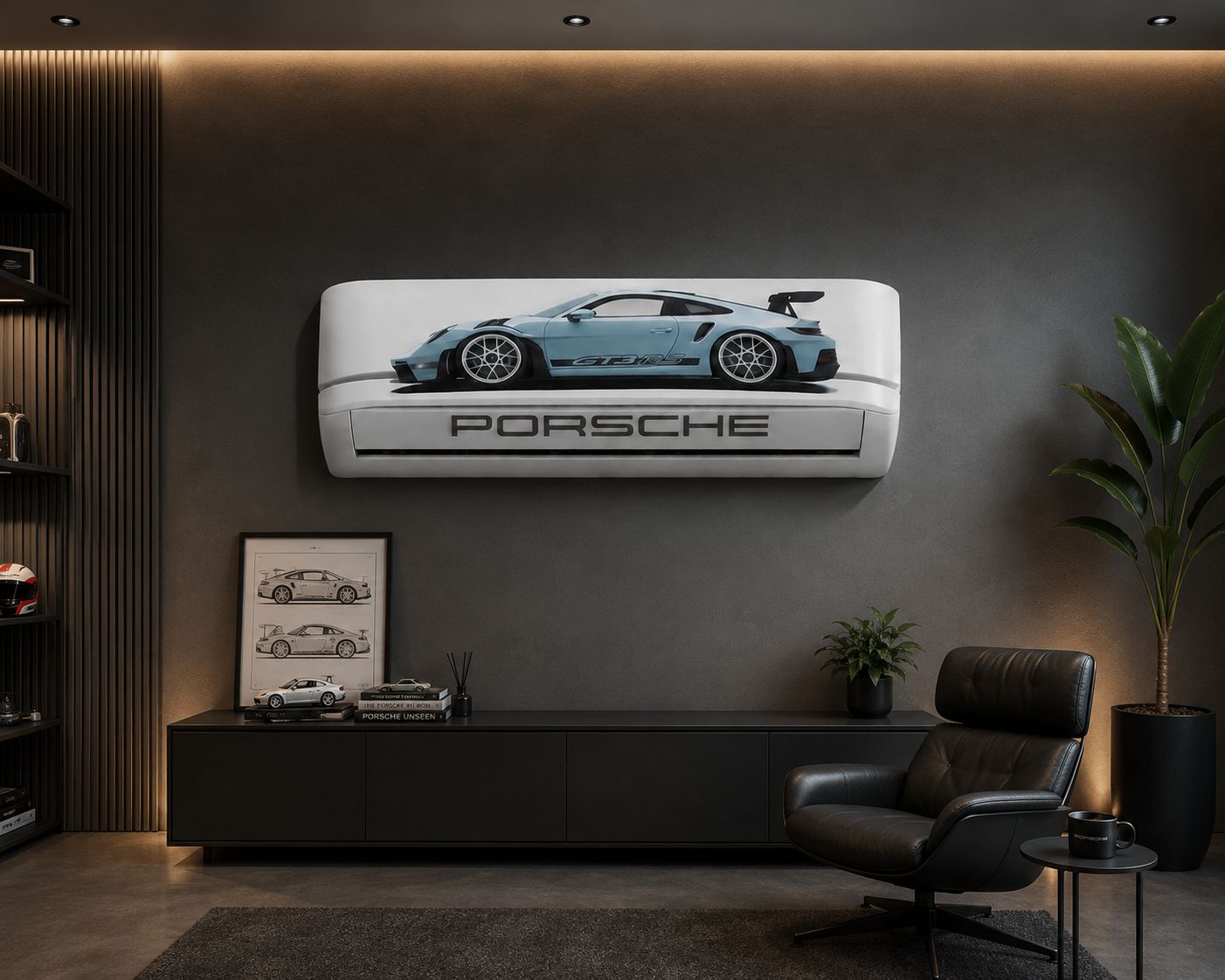 High Quality Porsche GT3 RS Car Sticker for AC, Porsche Split Ac Stickers, Air Conditioner Sticker, car Stickers Fit for All Models Self Adhesive Sticker