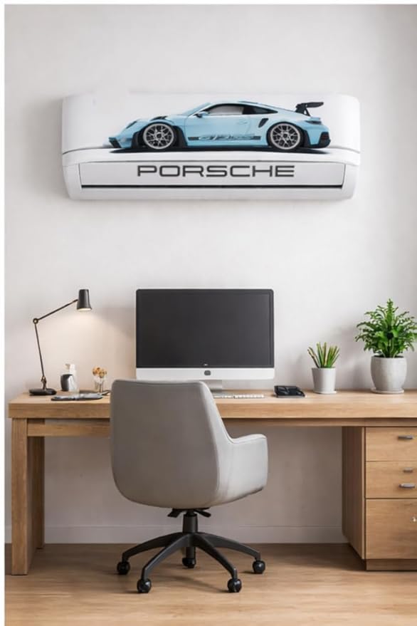 High Quality Porsche GT3 RS Car Sticker for AC, Porsche Split Ac Stickers, Air Conditioner Sticker, car Stickers Fit for All Models Self Adhesive Sticker