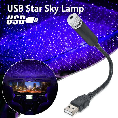 Interior Atmosphere LED Lamp Ambient USB Star Light Auto Roof Projector