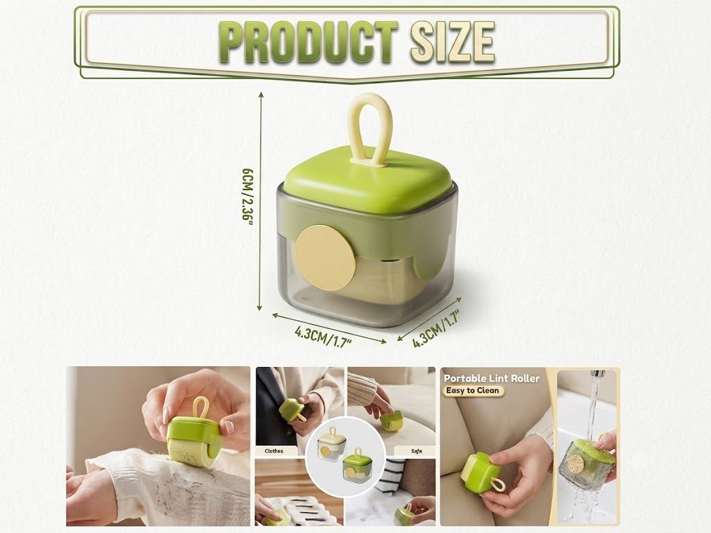 Mini Reusable Lint Roller for Clothes & Sofa | Portable Pet Hair Remover | Washable Dust & Crumbs Cleaner for Home, Car & Office