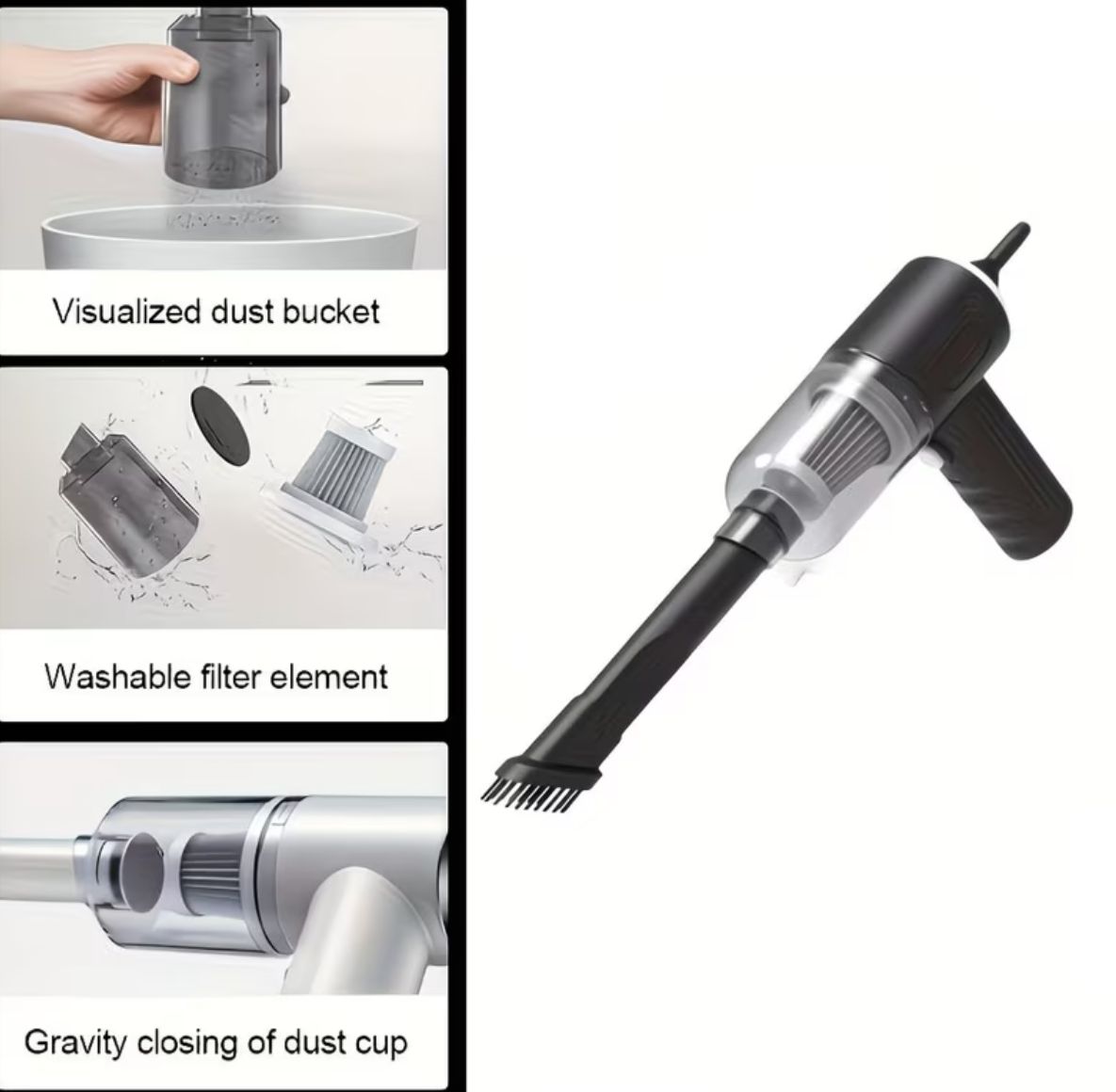 3 in 1 Mopping Vacuum Blower with Mini Dust Buster USB Portable Vacuum Cleaner Dry and Wet