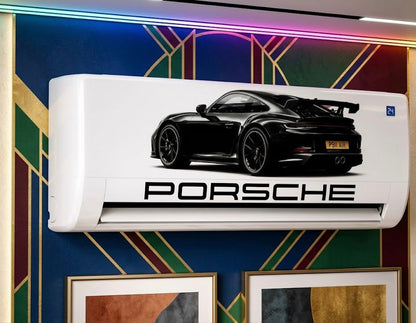 Black Porsche Car AC Sticker | Premium Luxury Car Design Split AC Wall Sticker for Home, Bedroom & Gaming Room