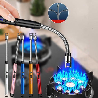 Electric Lighter for Candles Rechargeable Electric Gas Lighter Home Use Candle Lighter Plasma Flameless Windproof USB Lighter 360° Flexible Neck Arc Lighter
