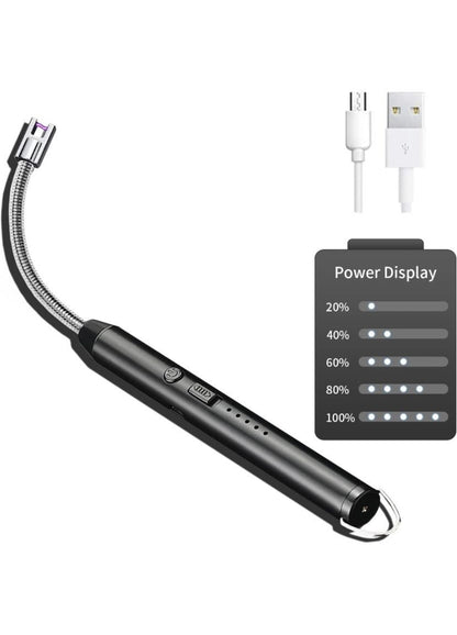 Electric Lighter for Candles Rechargeable Electric Gas Lighter Home Use Candle Lighter Plasma Flameless Windproof USB Lighter 360° Flexible Neck Arc Lighter