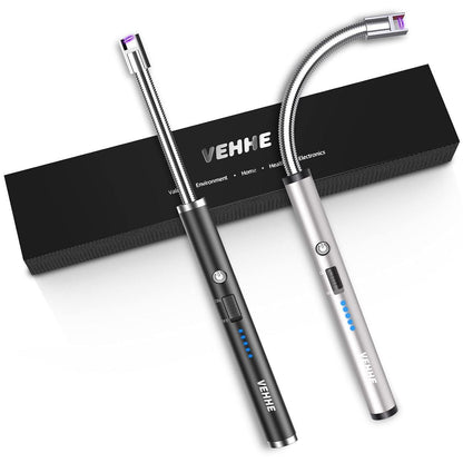 Electric Lighter for Candles Rechargeable Electric Gas Lighter Home Use Candle Lighter Plasma Flameless Windproof USB Lighter 360° Flexible Neck Arc Lighter