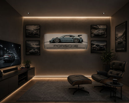 High Quality Porsche GT3 RS Car Sticker for AC, Porsche Split Ac Stickers, Air Conditioner Sticker, car Stickers Fit for All Models Self Adhesive Sticker