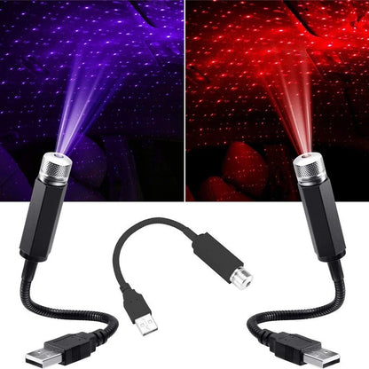 Interior Atmosphere LED Lamp Ambient USB Star Light Auto Roof Projector